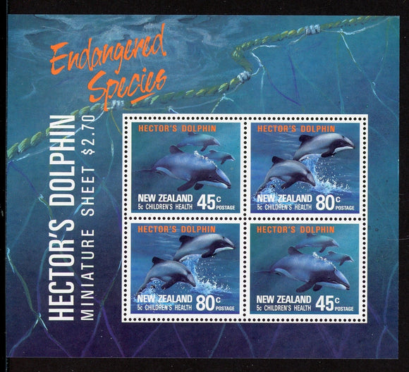 New Zealand Scott #B140a MNH S/S Hector's Dolphin FAUNA CV$5+