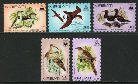 Kiribati Scott #O16-O20 MNH O.K.G.S. on Birds FAUNA CV$7+