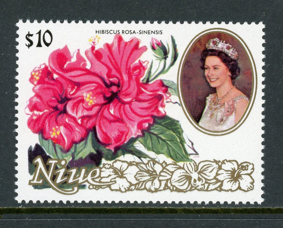 Niue Scott #334 MNH Queen Elizabeth II Flowers FLORA $10 CV$10+