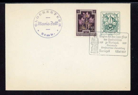 Austria Postal Stationery 1957 Flowers on Liechtenstein Stationery $$