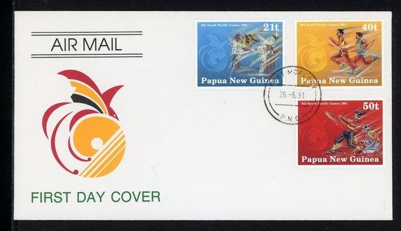 Papua New Guinea Scott #771-773 FIRST DAY COVER South Pacific Games $$