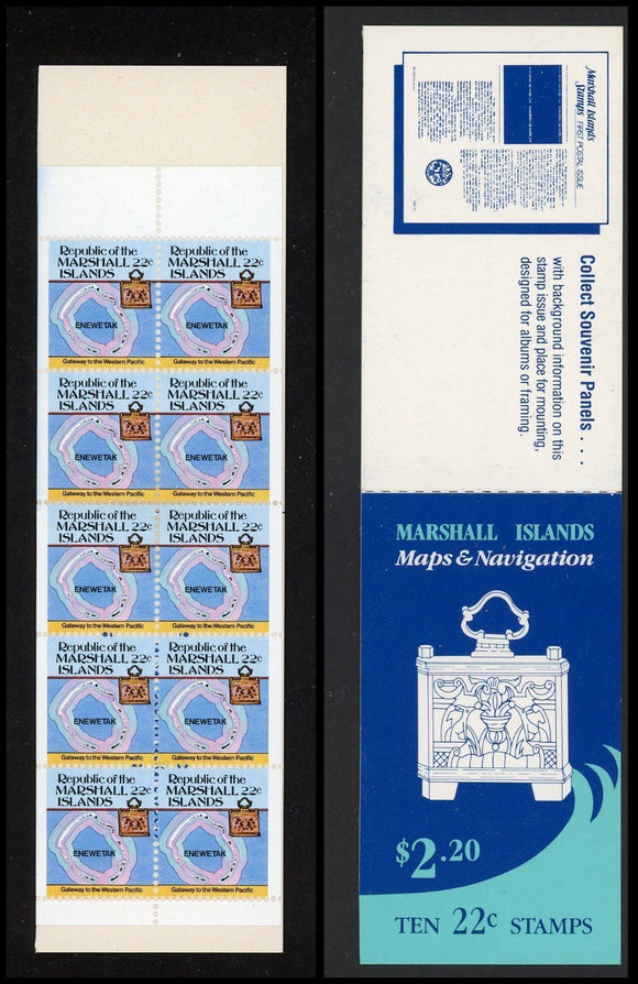 Marshall Islands Scott #42a MNH BOOKLET COMPLETE Maps Navigation 10x22c CV$9+