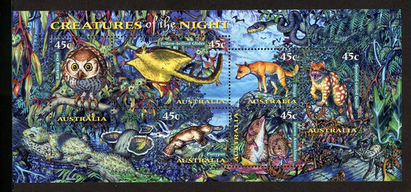 Australia Scott #1622a MNH S/S Creatures of the Night Animals FAUNA CV$6+