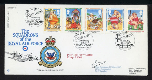 Great Britain Scott #1553-1557 FIRST DAY COVER POSTCARD STAMPS RAF SIGNATURE $$