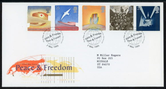 Great Britain Scott #1611-1615 FIRST DAY COVER Peace & Freedom $$