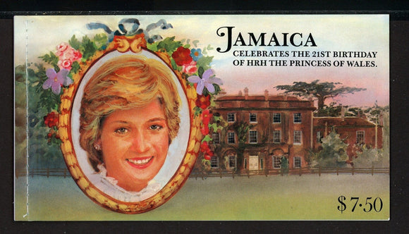 Jamaica Scott #534a//537a MNH BOOKLET Princess Diana 21st Birthday CV$8+