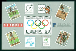 Liberia Scott #1081 MNH S/S OLYMPICS 1988 Seoul CV$7+
