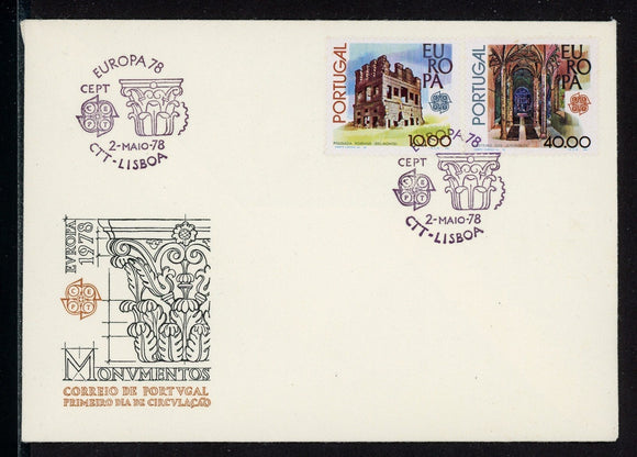 Portugal Scott #1390-1391 FIRST DAY COVER Europa 1978 $$