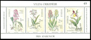 Sweden Scott #1419 MNH S/S Wild Orchids FLORA CV$5+
