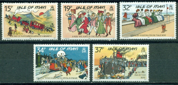 Isle of Man Scott #413-417 MNH Humorous Edwardian Postcards CV$4+