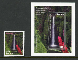 Samoa Scott #1154-1155 MNH S/S Sopoaga Falls CV$19+