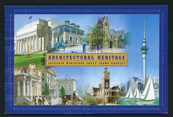 New Zealand Scott #1779c MNH BOOKLET Architectural Heritage 7 MINISHEETS CV$20+
