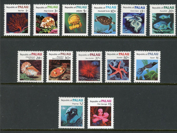 Palau Scott #9-21 MNH Sea Life Definitives FAUNA CV$20+