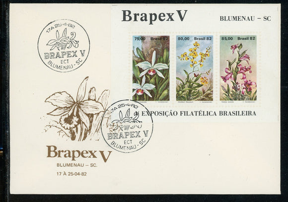 Brazil Scott #1792 COVER BRAPEX V Stamp EXPO Orchids $$