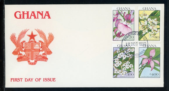 Ghana Scott #1229//1235 FIRST DAY COVER Orchids FLORA $$