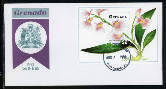 Grenada Scott #2345 FIRST DAY COVER Orchids Plants FLORA S/S $$