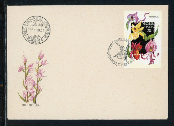 Hungary Scott #3093 FIRST DAY COVER Orchids Flowers FLORA S/S $$