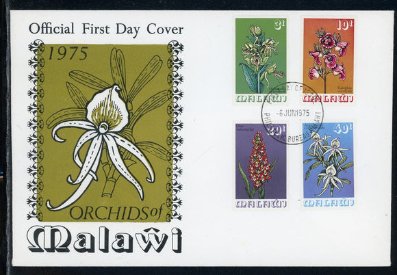 Malawi Scott #255-258 FIRST DAY COVER Orchids Flowers FLORA $$
