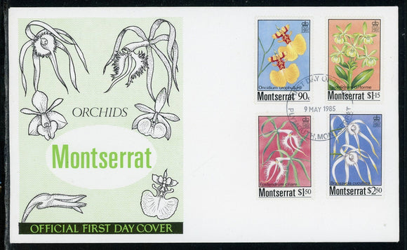 Montserrat Scott #554-557 FIRST DAY COVER Orchids Flowers FLORA $$