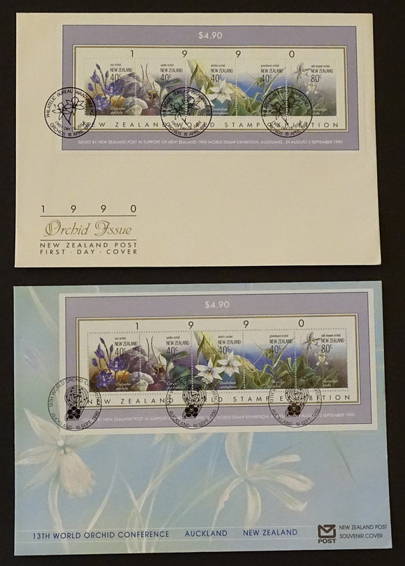 New Zealand Scott #986 FIRST DAY COVERS Orchids World Stamp EXPO FLORA $$