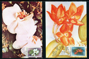 Romania Scott #3535//3536 POSTCARDS (2) Orchids FLORA Cluj Gardens CACHET #7 $$