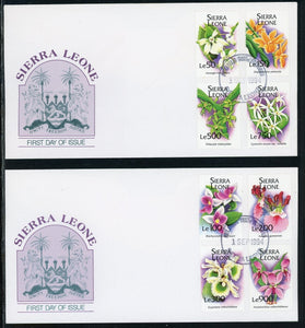 Sierra Leone Scott #1741-1748 FIRST DAY COVERS (2) Orchids Flowers FLORA $$