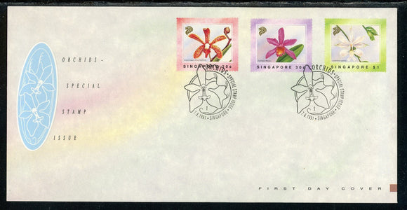 Singapore Scott #602-604 FIRST DAY COVER Orchids Flowers FLORA $$