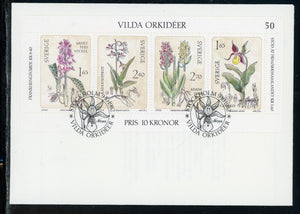 Sweden Scott #1419 FIRST DAY COVER Wild Orchids SHEET Flowers FLORA $$