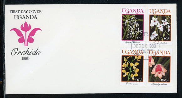 Uganda Scott #749//754 FIRST DAY COVER Orchids Flowers FLORA $$