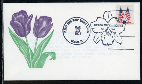 United States Scott #1509 COVER Flower CACHET American Topical Assn $$
