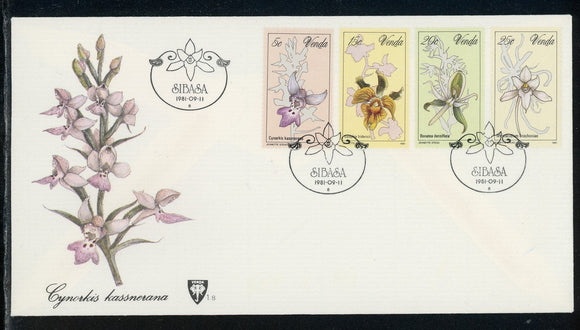 Venda Scott #48-51 FIRST DAY COVER Orchids Flowers FLORA $$