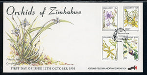 Zimbabwe Scott #692-695 FIRST DAY COVER Orchids Flowers FLORA $$