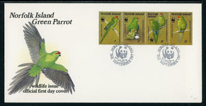Norfolk Island Scott #421 FIRST DAY COVER Green Parrot FAUNA WWF $$