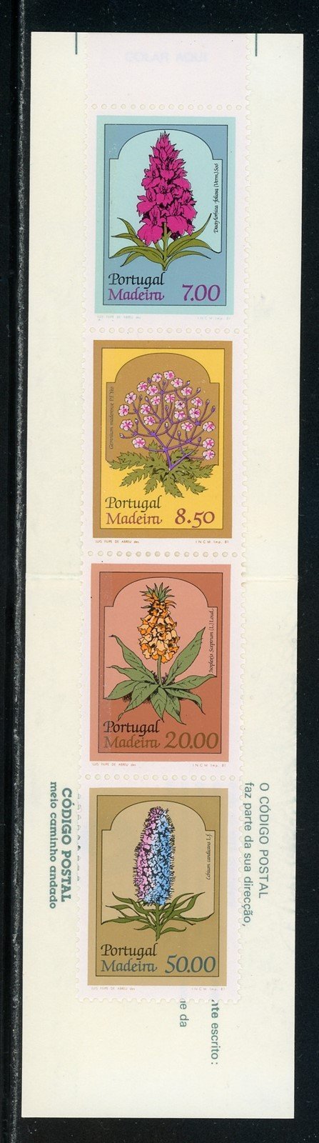 Madeira Scott #80a MNH BOOKLET COMPLETE Flowers FLORA CV$6+