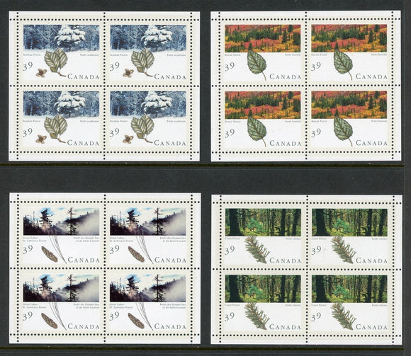 Canada Scott #1283a//1286a MNH PANES Canadian Forests FLORA CV$36+