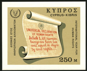 Cyprus Scott #313 MNH S/S Universal Declaration of Human Rights $$