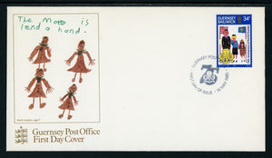 Guernsey Scott #318 FIRST DAY COVER Girl Guides 75th ANN $$