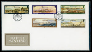 Guernsey Scott #320-324 FIRST DAY COVER Naftel Paintings ART $$