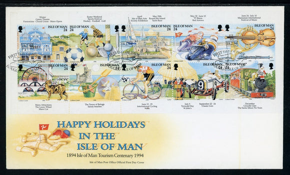 Isle of Man Scott #586a FIRST DAY COVER Holidays on the Isle of Man $$