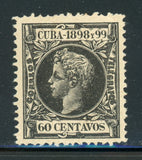 Cuba MLH Selections: Scott #172 60c Black King Alfonso XIII (1898) CV$10+