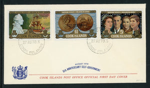 Cook Islands Scott #284-286 FIRST DAY COVER Self Government 5th ANN $$