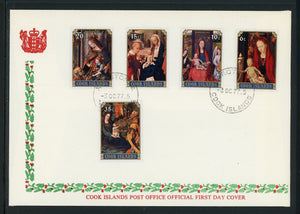 Cook Islands Scott #474-478 FIRST DAY COVER Christmas 1977 ART $$