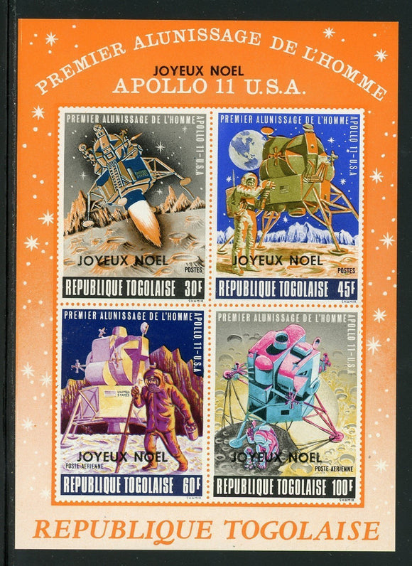 Togo Scott #C121a MNH S/S Joyeux Noel ON Apollo 11 SPACE CV$60+