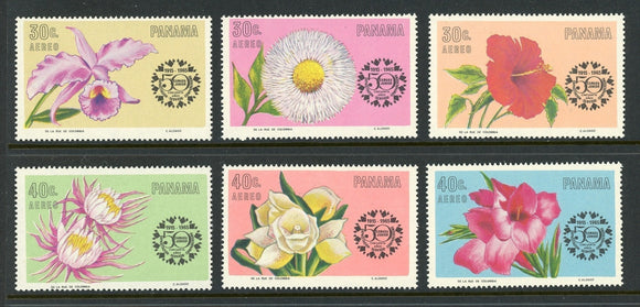 Panama Scott #C343-C348 MNH Flowers FLORA (1966) CV$6+
