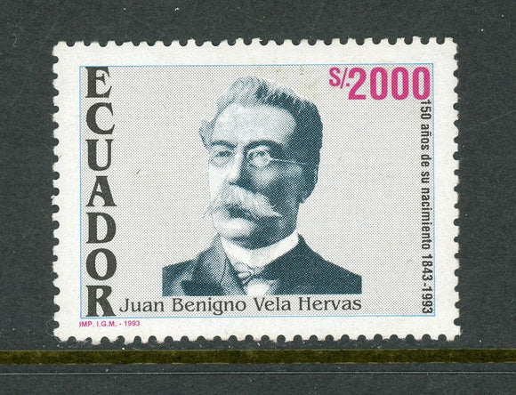 Ecuador Scott #1317 MNH Juan Benigno Vela Hervas - Jurist CV$5+
