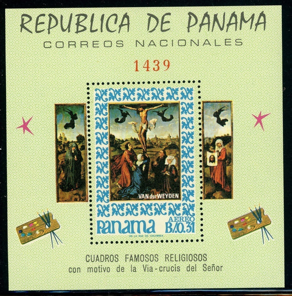 PANAMA MNH: Scott #476F Famous Religious Paintings ART Van der Weyden PERF CV$20