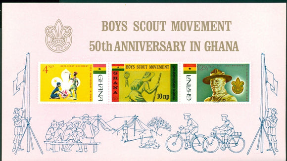 Ghana Scott #310a MNH S/S Boy Scouts in Ghana 50th ANN CV$6+