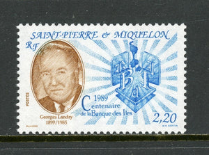 St. Pierre & Miquelon Scott #520 MNH George Landry Bank of the Islands $$