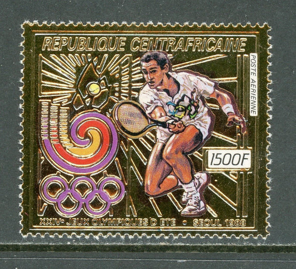 Central African Republic Michel #1341A MNH GOLD FOIL OLYMPICS Seoul $$