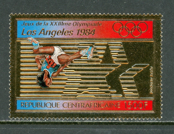 Central African Republic Michel #859A MNH GOLD FOIL OLYMPICS Los Angeles $$